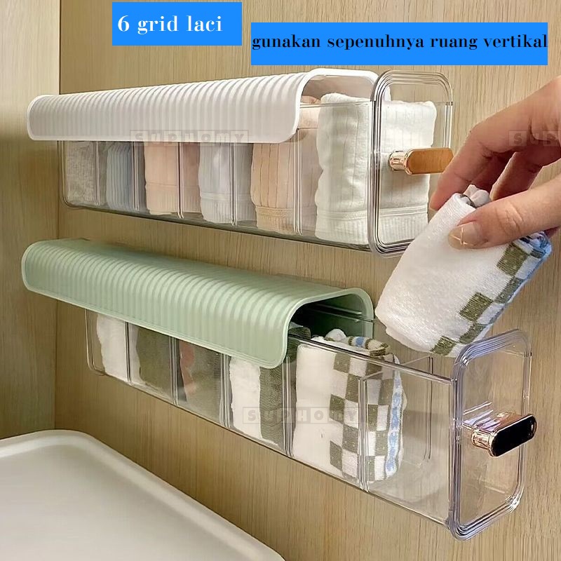 Kotak Penyimpanan Serbaguna Sliding Cabinet Wall Storage Socks Underwear Drawer Organizer tempat kaos kaki