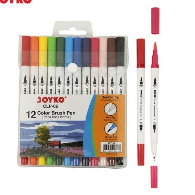 

Best Discount Joyko Color Brush Pen double tip Set (12-warna) CLP-06