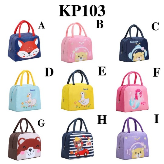 MIKADO - KP103 TAS BEKAL MAKANAN ANAK LUNCH BAG TEMPAT BEKAL ANAK TEMPAT PENYIMPANAN MAKANAN TAS LUNCH BOX