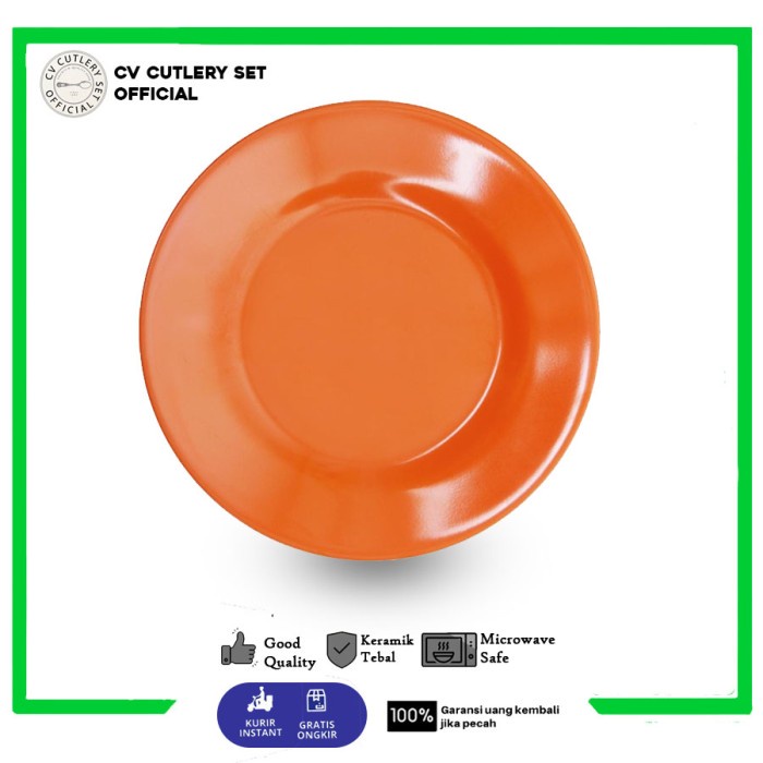 Melamine Piring Ceper Melamin 8" inch Orange G2180 Piring Makan Masak