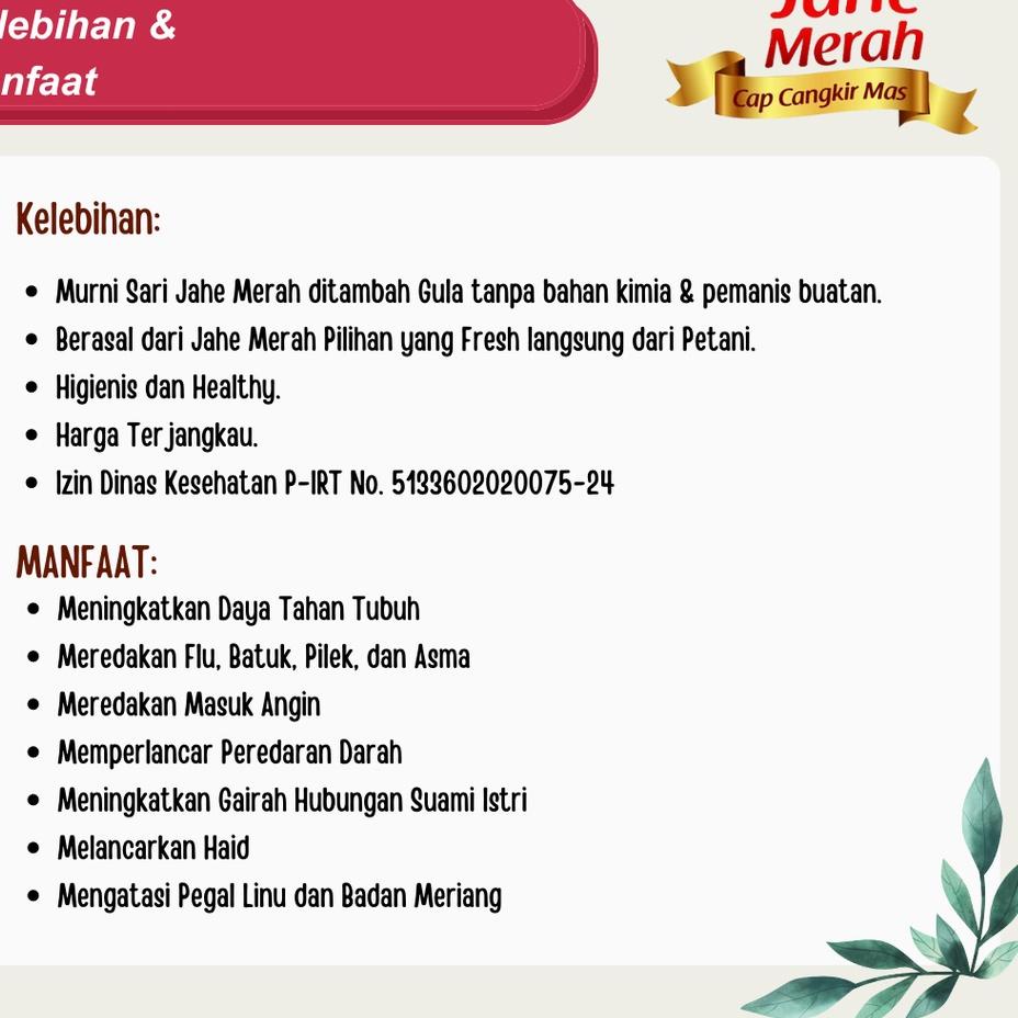 

[PRODUK W7QNJ] Jahe Merah Cap Cangkir Mas Original 330 Gram Paket isi 3 JDW