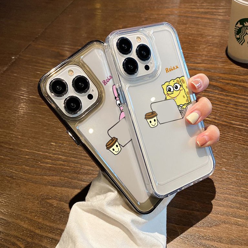 IPHONE Spon Kerja Shockproof Soft Phone Case Kompatibel Untuk Casing Iphone11 14 13 12 Pro XS Max X XR 78 6 6S Plus Cover TPU Transparan