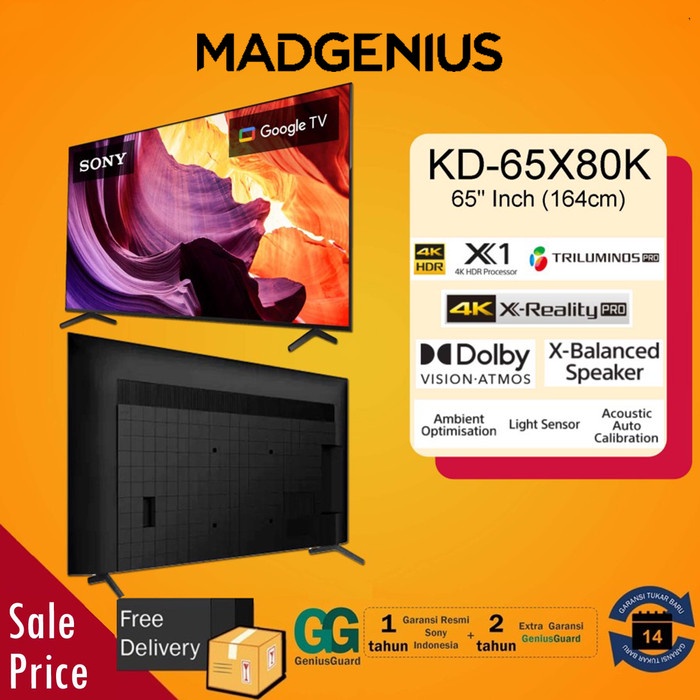 SONY KD-65X80K / KD 65X80K / X80K 4K HDR Smart TV Google TV "JAKARTA"