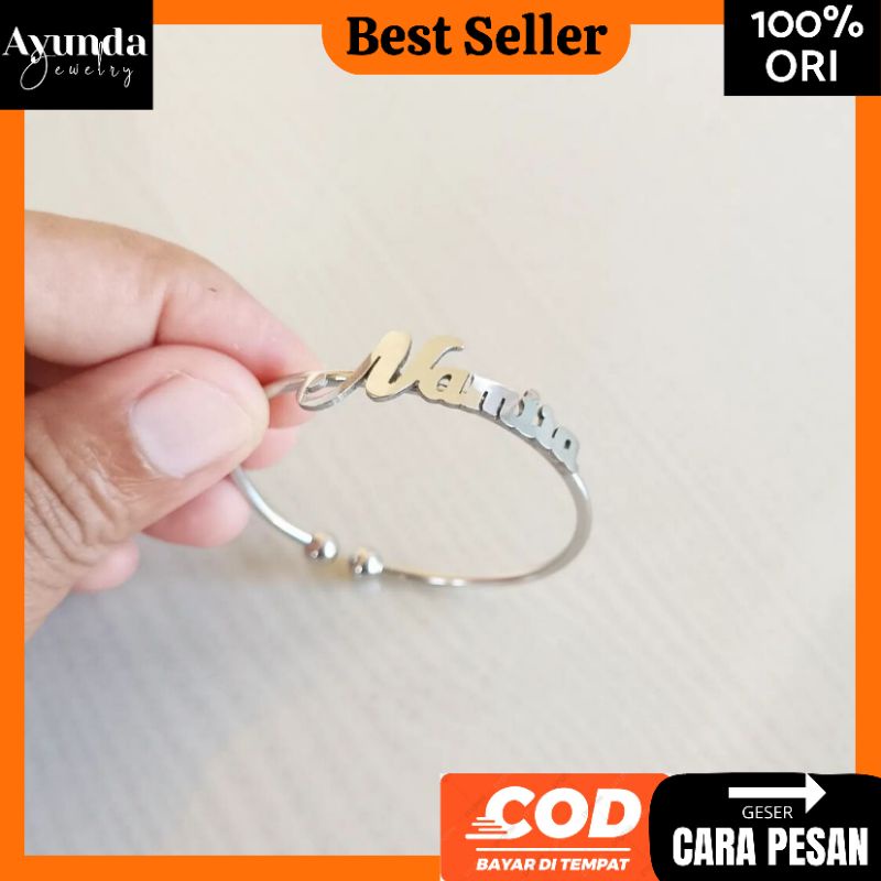 Gelang monel anak/Dewasa bisa custom nama Gelang custom