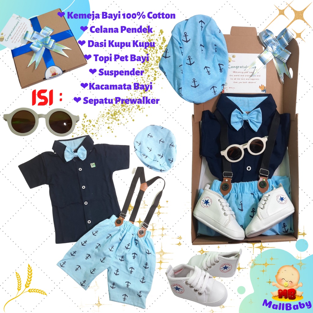 Hampers Baby Boy Cowok Bahan Katun Premium Paket Kado Bayi Lahiran Laki Laki Newborn