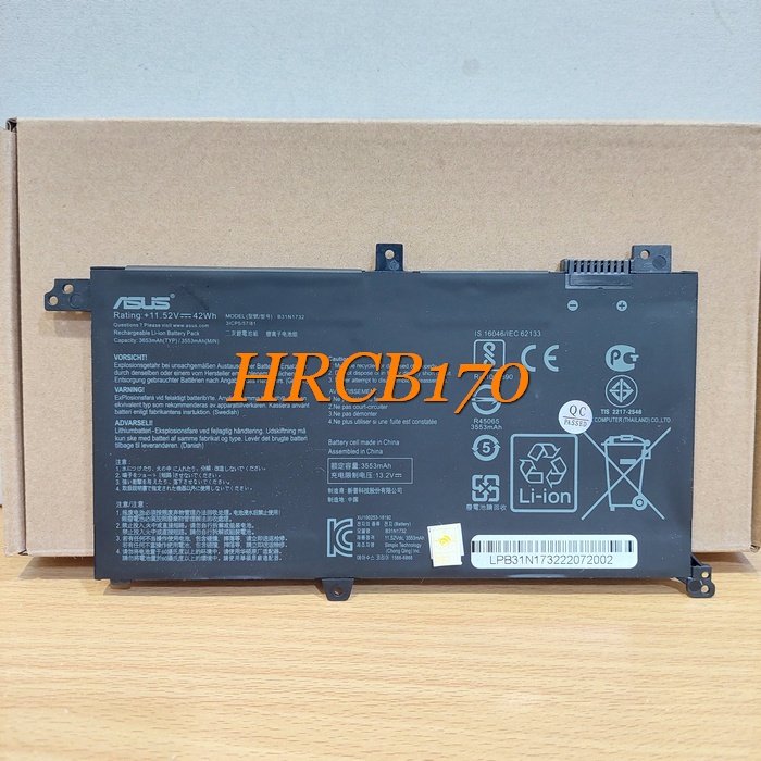 Baterai Asus VivoBook X430 X430UF K430 K430UF S430 S430FU ( B31N1732 ) -HRCB