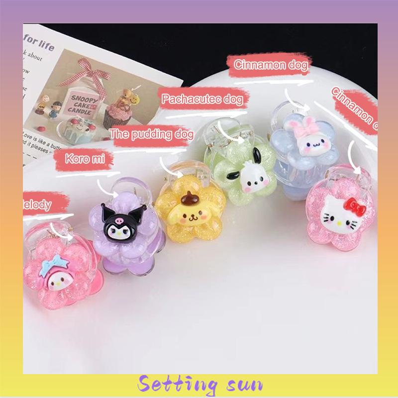 Jepit Rambut Bunga Transparan Cinnamoroll Kuromi Teenage Student Cartoon Sweet Hair Clip TN