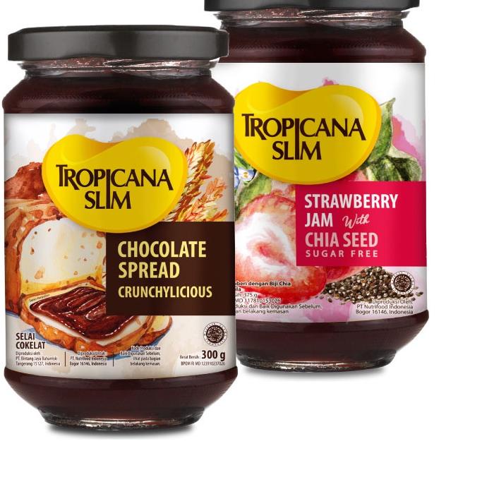 

limited STOCK!Paket Sarapan - Tropicana Slim Chocolate Spread 300 gram + Tropicana Slim Strawberry Jam 375 gram|RA9