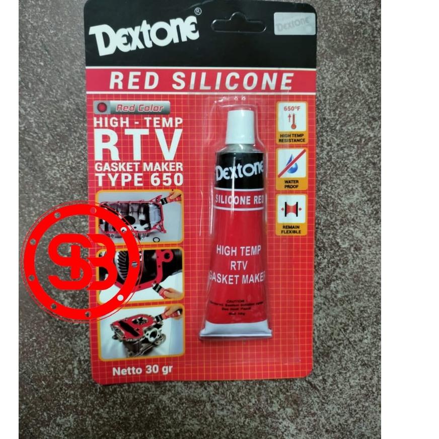 

㊗ LEM Dextone red silicone 30gr lem gasket merah / silicon red ↜
