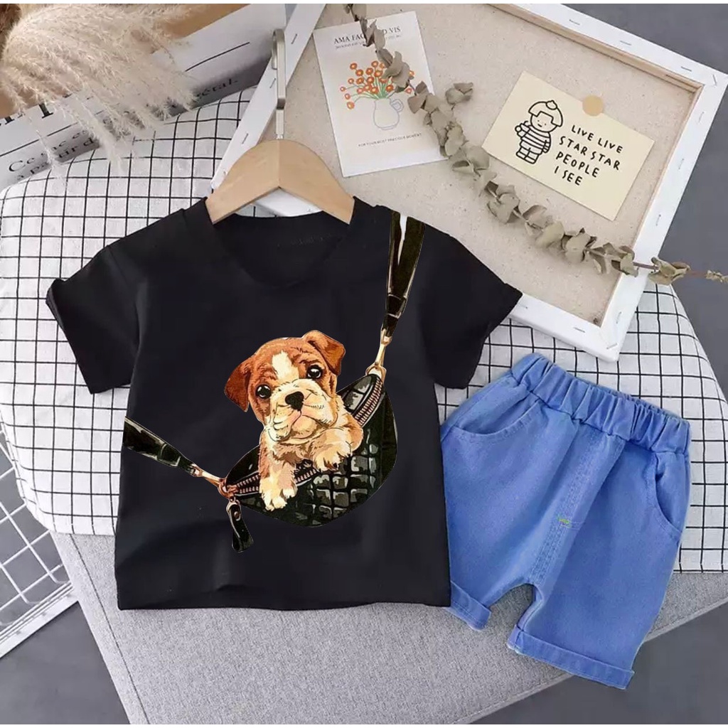 PROMO-SETELAN ANAK PAKAIAN ANAK 1-5 TAHUN SETELAN ANAK LAKI-LAKI BAJU ANAK LAKI-LAKI SETELAN CELANA DENIM FASHION BAJU ANAK TERBARU WASBAG KIDS