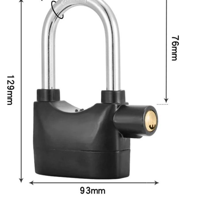 Terlaku. KUNCI GEMBOK Alarm Bunyi Kuat Kunci Gembok Anti Maling Konci Alaram Pintu Rumah Pager Mobil