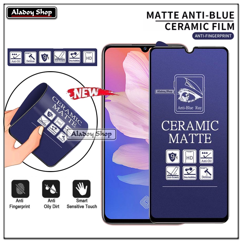 PAKET 3IN1 Anti Gores Blue Matte Anti Glare Vivo S1 Pro + Tempered Glass Camera dan Skin Carbon