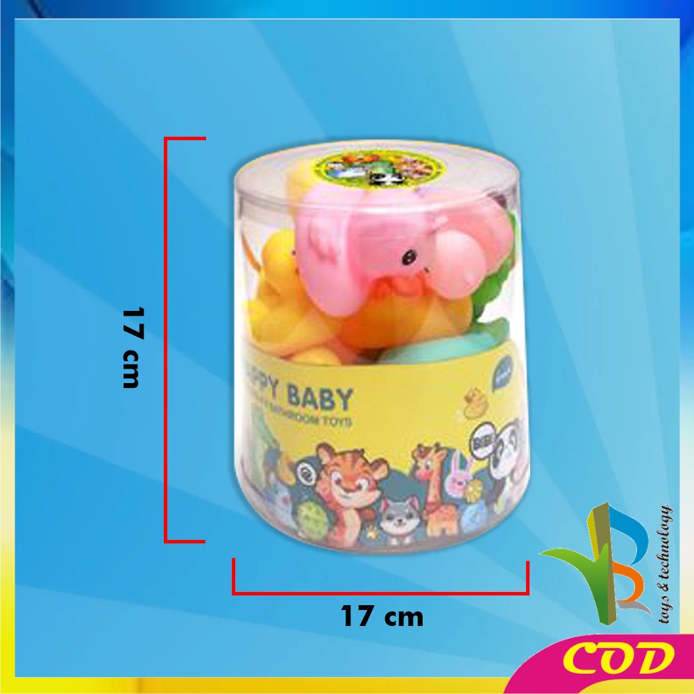 RB-M253 Mainan Mandi Anak Karet Set Karakter Bisa Bunyi / Mainan Bebek Anak Bayi Mainan Edukasi Baby Bath Toys