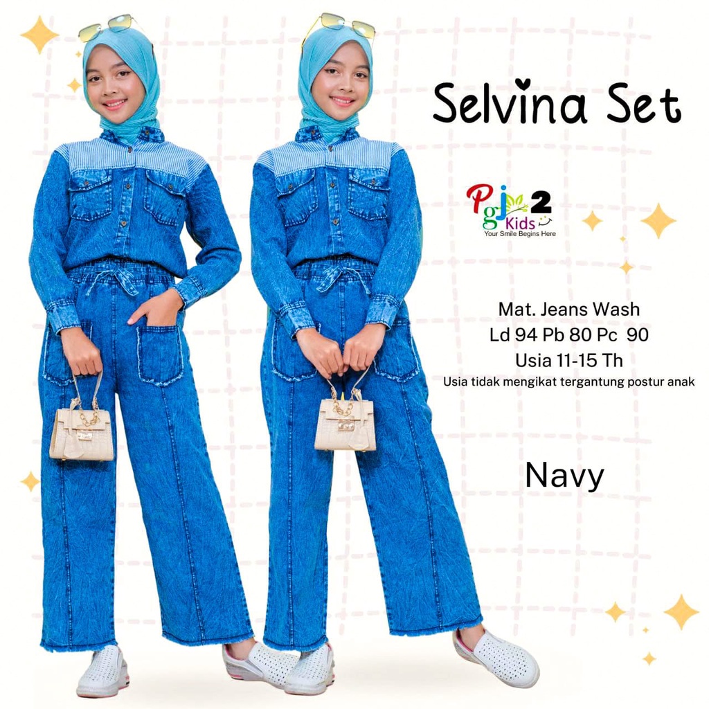 SELVINA SET JEANS ORI PGJ KIDS | Setelan Anak Perempuan