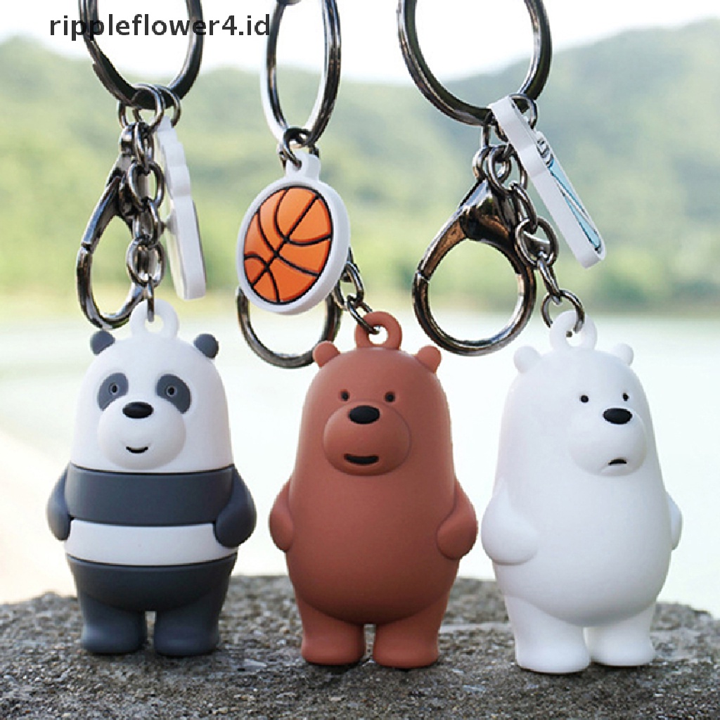 {rippleflower4.id} We bare bears keyrings ice bear Gantungan Kunci lanyard Tas Liontin Ornamen Koleksi~