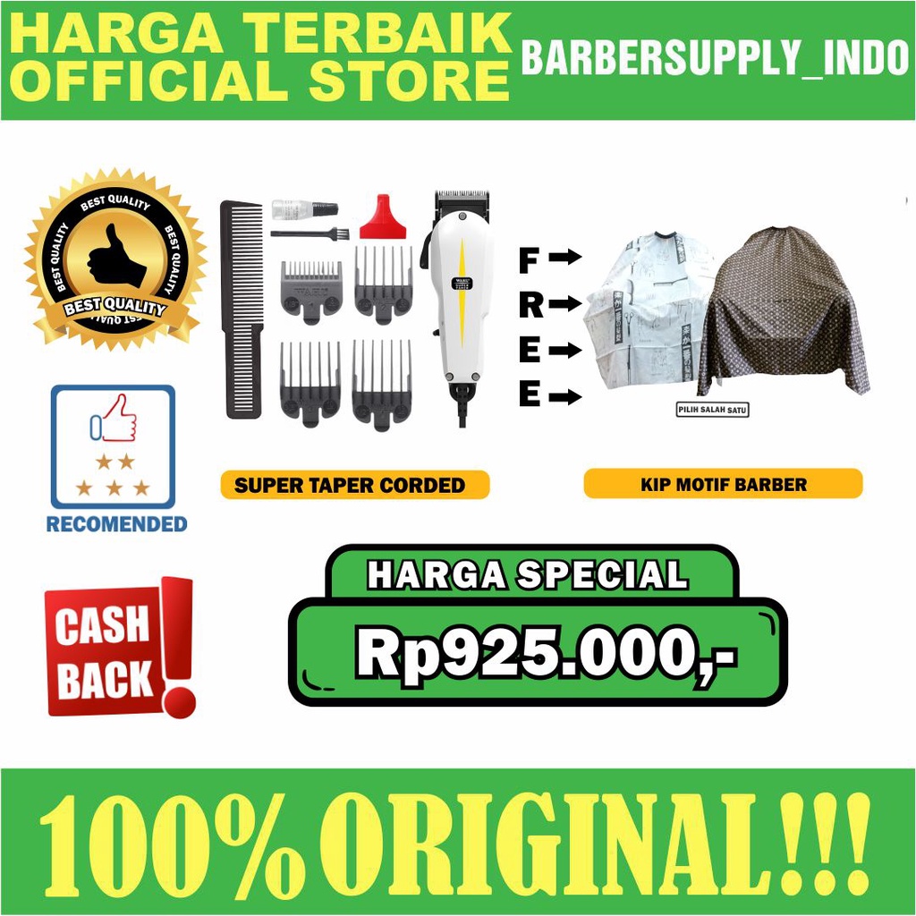 Wahl Super Taper COMPLETE ORIGINAL Alat Cukur Super Taper Lengkap