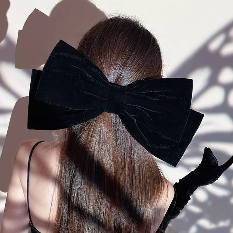 Velvet oversized bow hair clip vintage style hair accessories