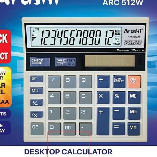 

Recomend! Arashi Kalkulator Calculator ARC 512W PUTIH 12 Digit Layar Besar ハ