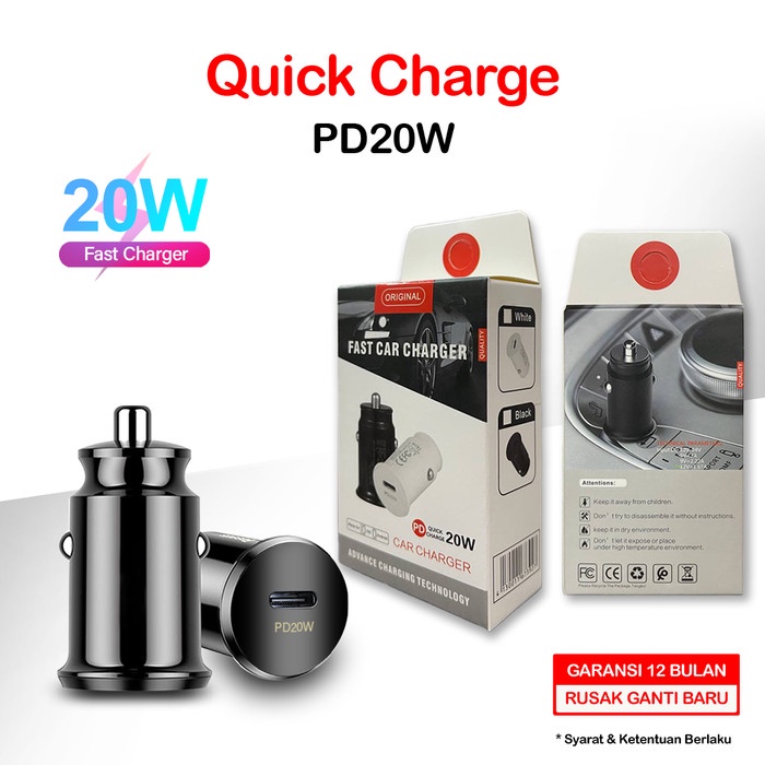 CAR CHARGER YI TAI 1 PORT USB PD20W /CHARGER MOBIL FAST CHARGER -CCG08