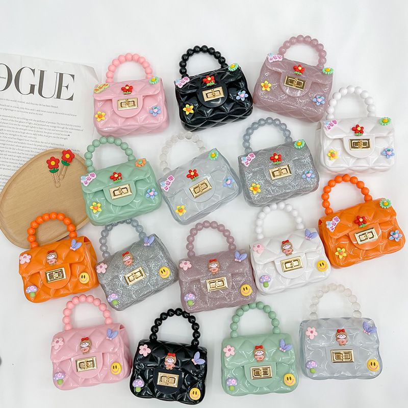 Tas tangan anak gadis jelly kecil pergsegi mini cross INT36