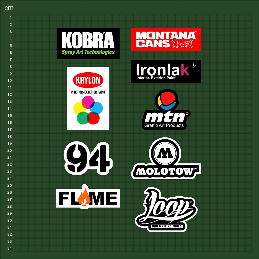 

aerosol paint sticker pack 9pcs l sticker graffiti montana ironlak molotow