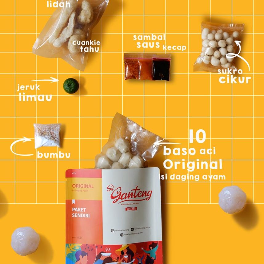 

✓ Baso Aci Ganteng Combo Paket Sendiri (1 Original, 1 Baja, 1 Mix)