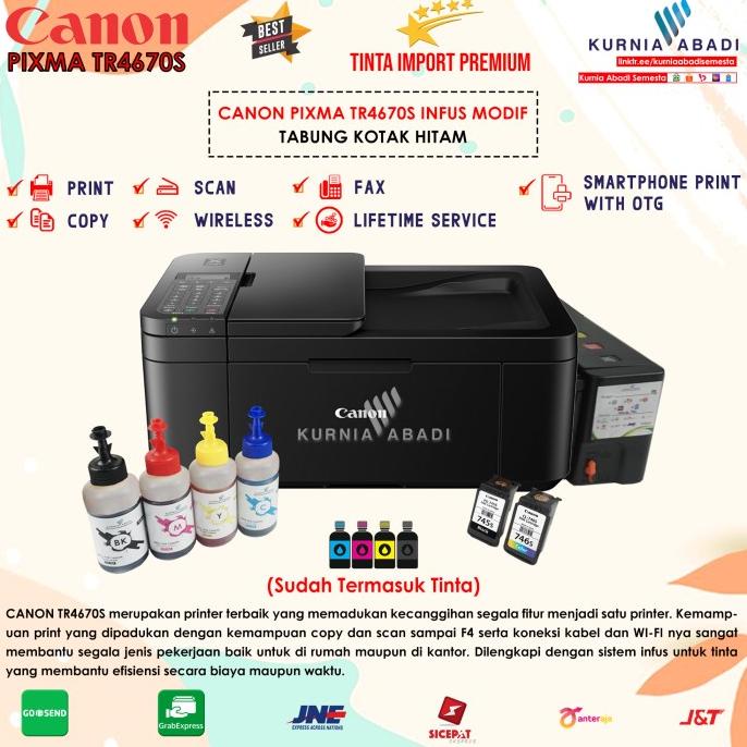 Printer Canon PIXMA TR4570S Infus Tabung Print Scan Copy Wifi Fax Adf