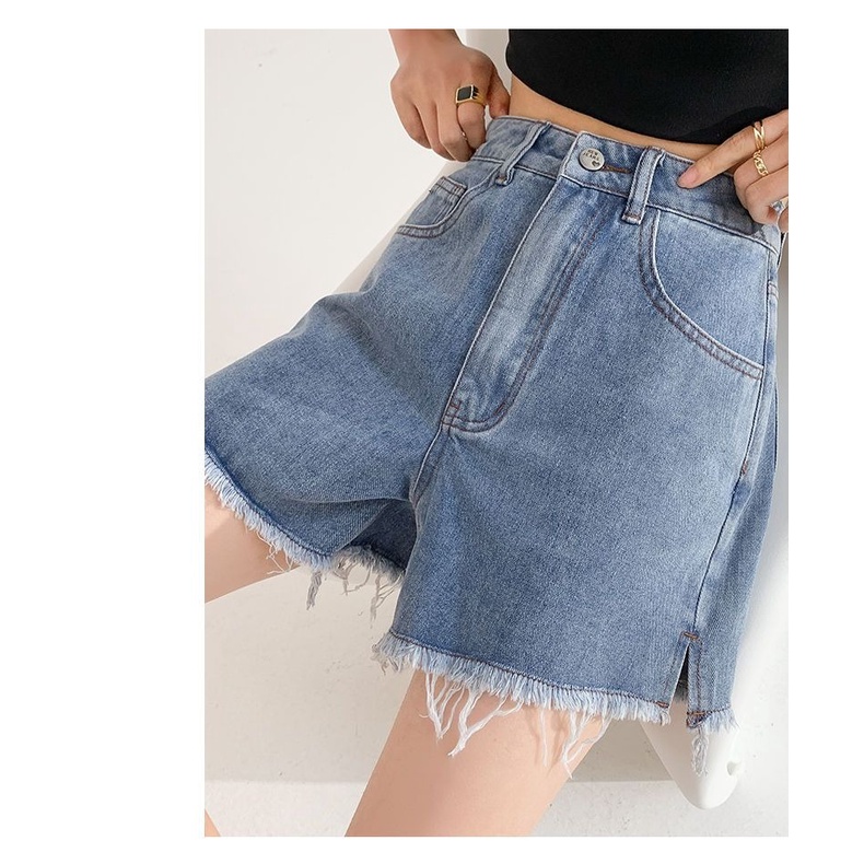 Celana pendek hot pants jeans wanita shorts pants high waist jeans celana korean style murah import 2023