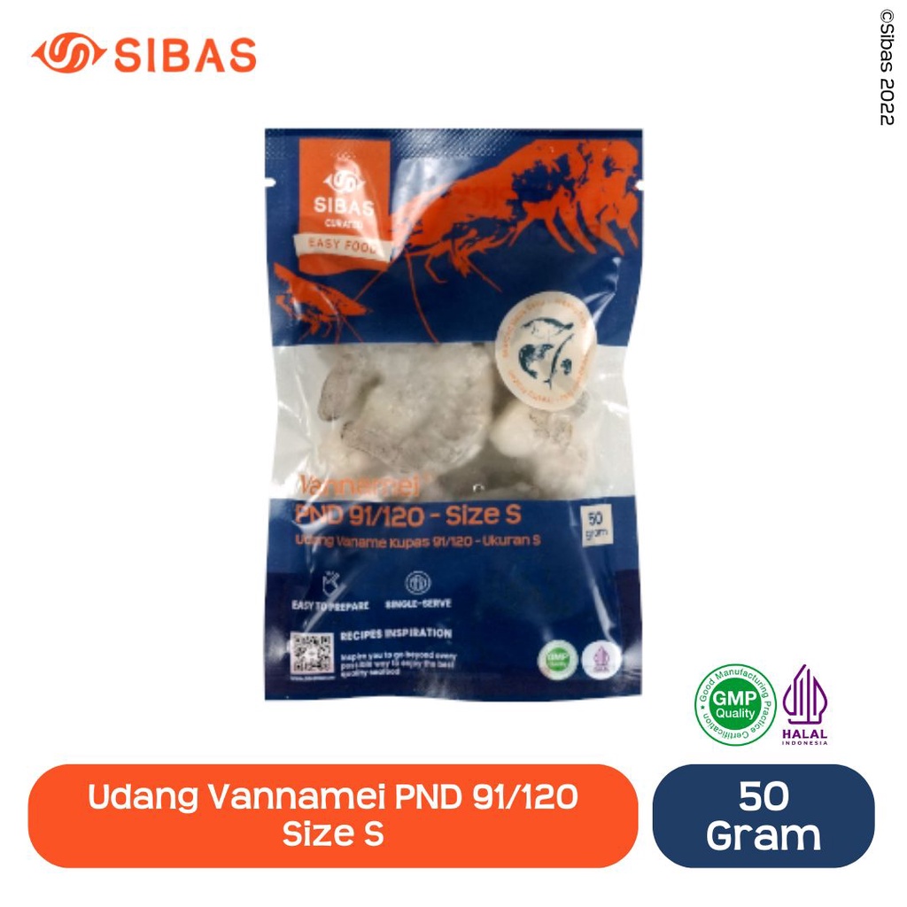 

Sibas - Udang Vannamei PND 91/120 - Size S / Udang Kupas Tanpa Kepala Frozen