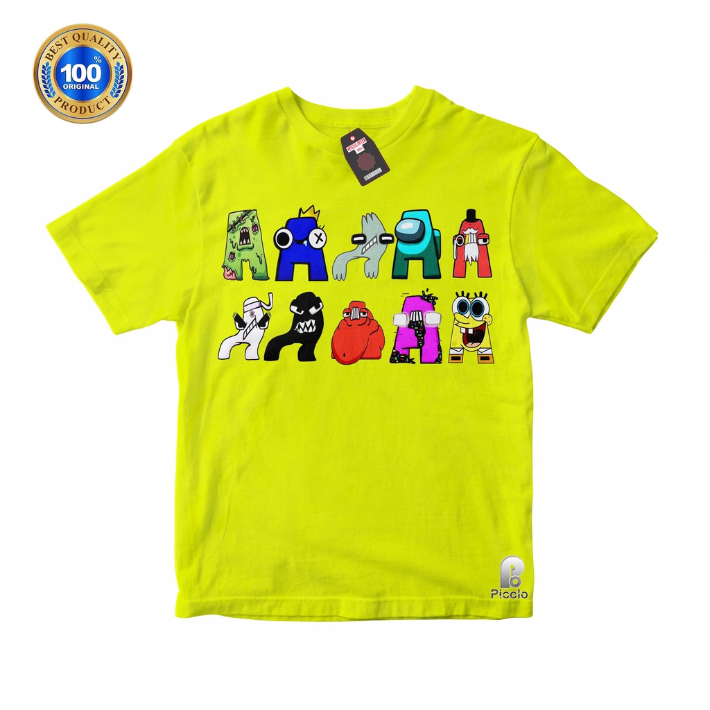 BAJU ANAK KAOS ATASAN ANAK ALPHABET LORE TRANSFORM ALL PART Unisex Bahan COTTUN (FREE NAMA)