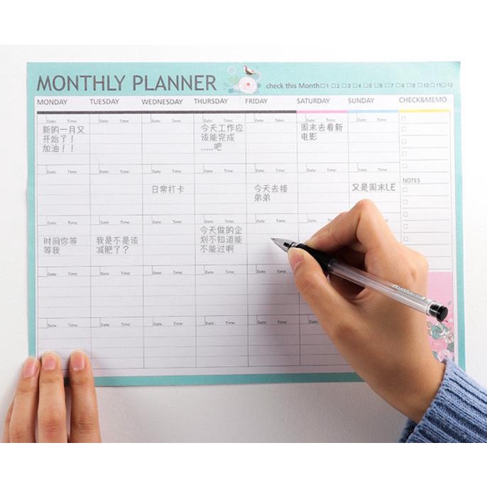 

Monthly Planner A4 Flower Bird