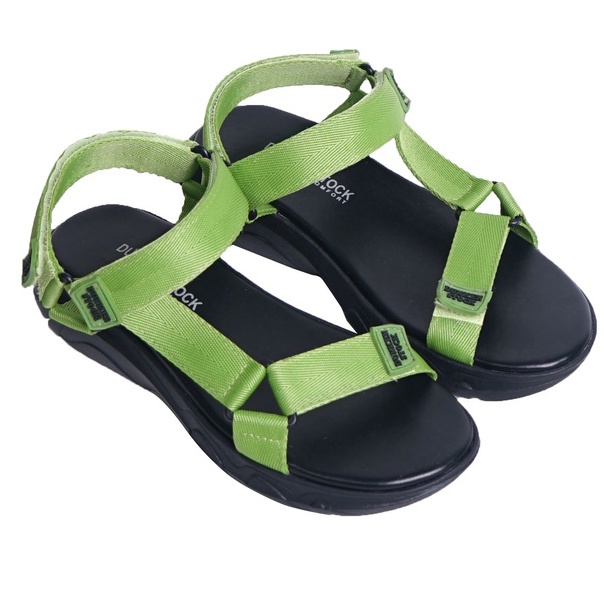 SARASARA YUK - Dunkenstock TEVVA Sepatu Sandal Wanita Size 36 - 40 Sendal Beleza Wedges Model dua Tali Strap Belakang Hak Tinggi Sole 4cm Sandal Gunung Velcro 37 38 39 Warna Green Belleza Kekinian Premium Terbaru Shoes Ori Original Mall Official Store