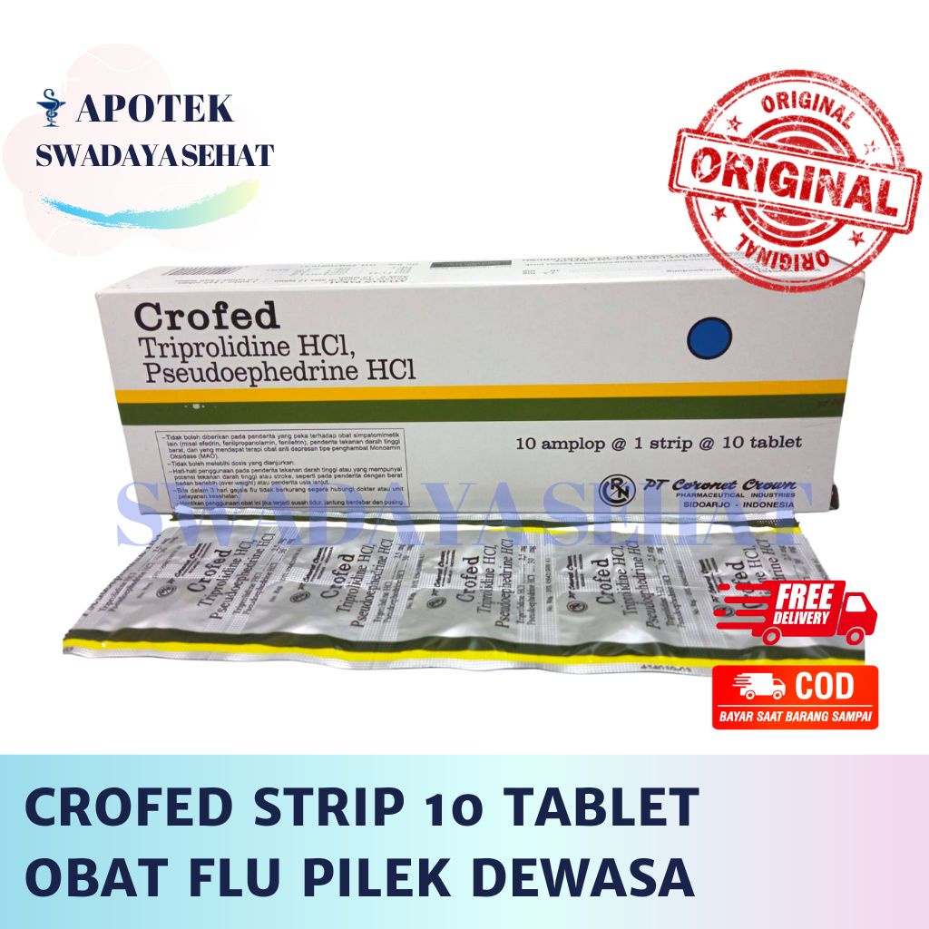 CROFED Strip 10 Tablet - Obat Flu Pilek Alergi Bersin Dewasa