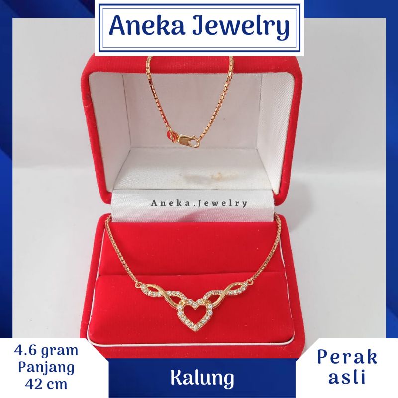 Kalung Koye Love Mata-Mata, Sepuh Emas Kuning, Perak 925