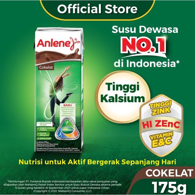 

Anlene Susu UHT Cokelat 175ml - Tulang, Sendi & Otot