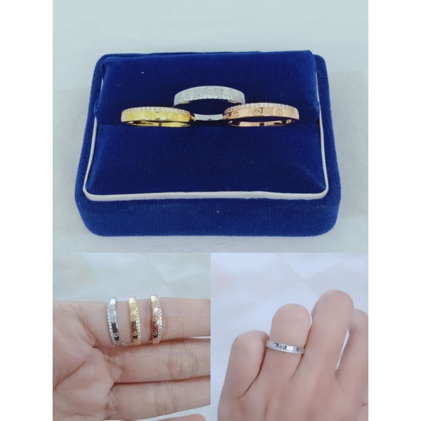 cincin model listring carti*r mp/perak asli silver 925 lapis emas/perhiasan fashion wanita terbaru