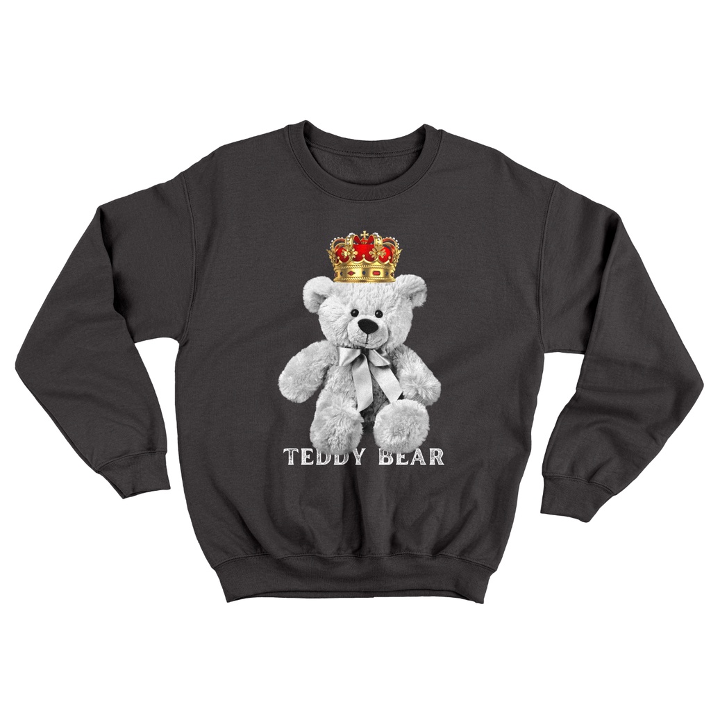 Sweater Teddy Bear / Crewneck / Sweatshirt / Jaket Pria Wanita / Sweater Hitam Boneka Beruang