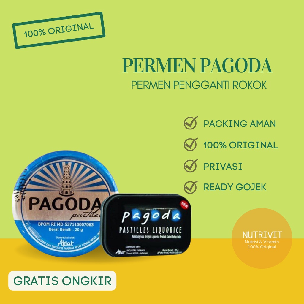 PERMEN PAGODA PASTILES MINT/LIQUORICE