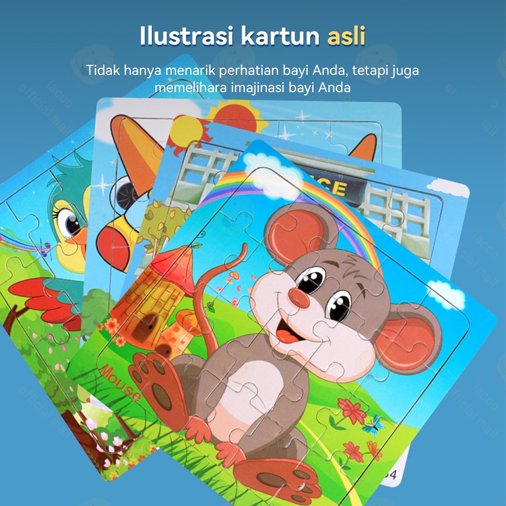 Poney Puzzle kayu anak kartun Wooden toys Puzzel kayu mainan edukasi