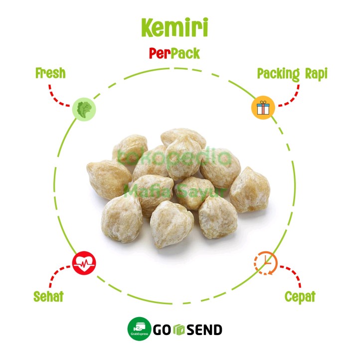 

KEMIRI / CANDLENUT / FRESH VEGETABLE / REMPAH - 100 gram, Pecah
