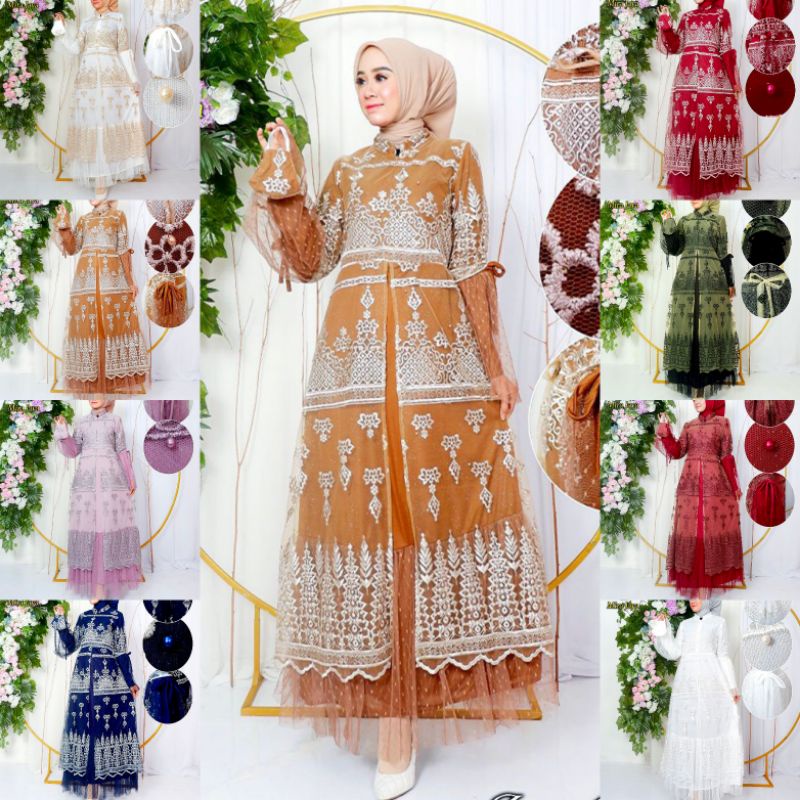 LUNA DRESS // BAHAN TILLE BORDIR SAPTO // BAJU WISUDA // BAJU PESTA BRUKAT // KEBAYA MODERN // MIRAJAYA