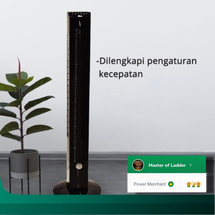 Kris PEDESTAL FAN 60W BLK FTF44-LED