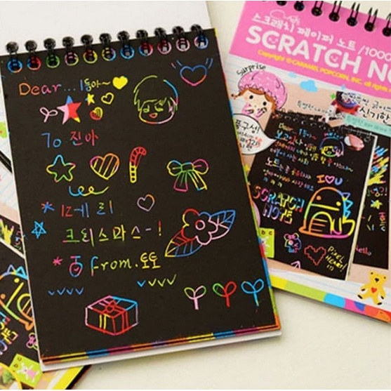 BB7 - Scratch Note Mini Buku Gambar Mini Tulis Gores Ajaib