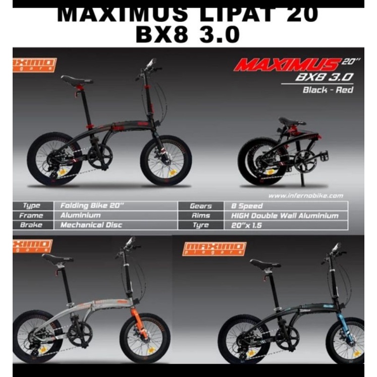 Sepeda Lipat 20 Family Maximo Piegare Cyclo 3.0 3 BX8 BX 8