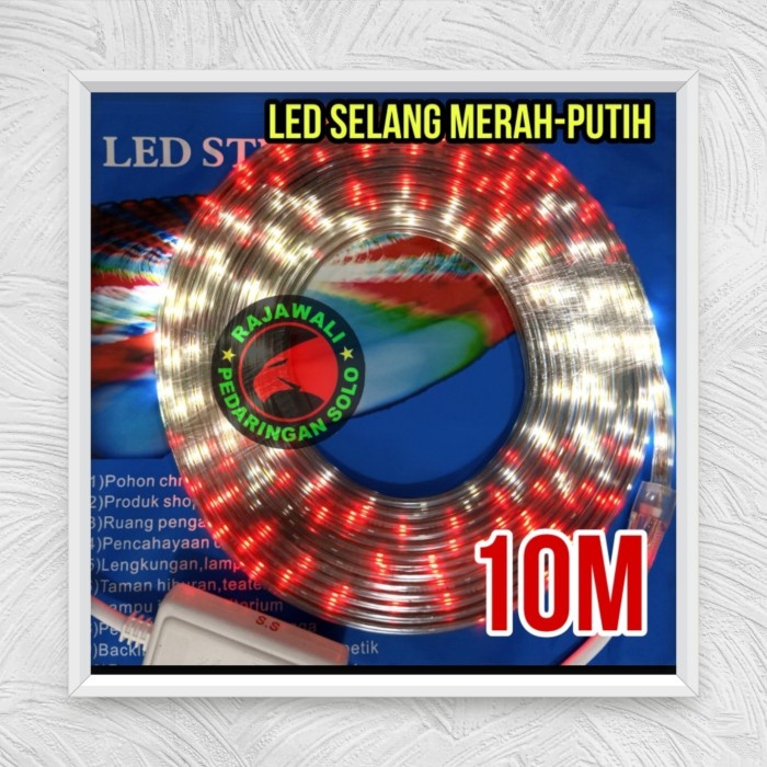 ___] LAMPU SELANG MERAH PUTIH 10M LAMPU HIAS 17AN LAMPU HIAS MERAH PUTIH