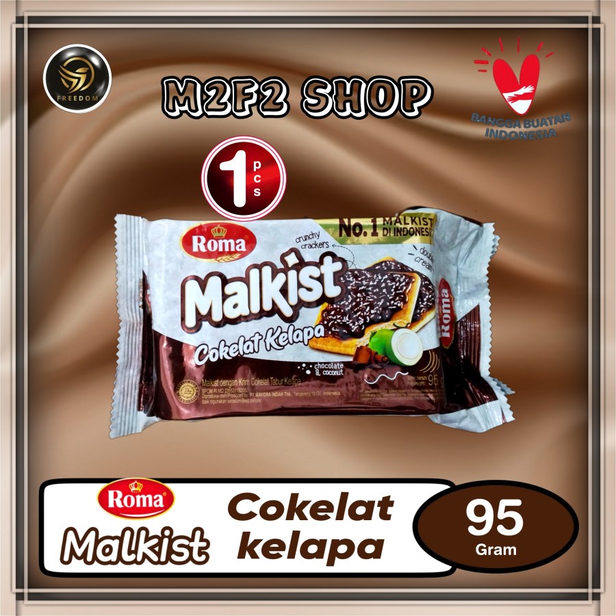 

Roma Biskuit Malkist Krim Cokelat Kelapa - 95 gr (Kemasan Satuan)