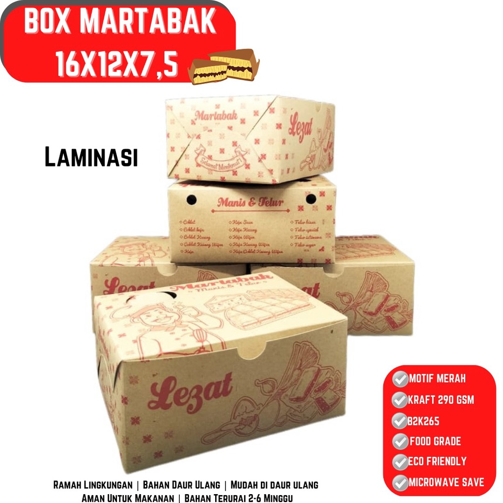 BBox Martabak Telor &amp; Manis Laminasi (B2K265-14X12X7.5 Cm)