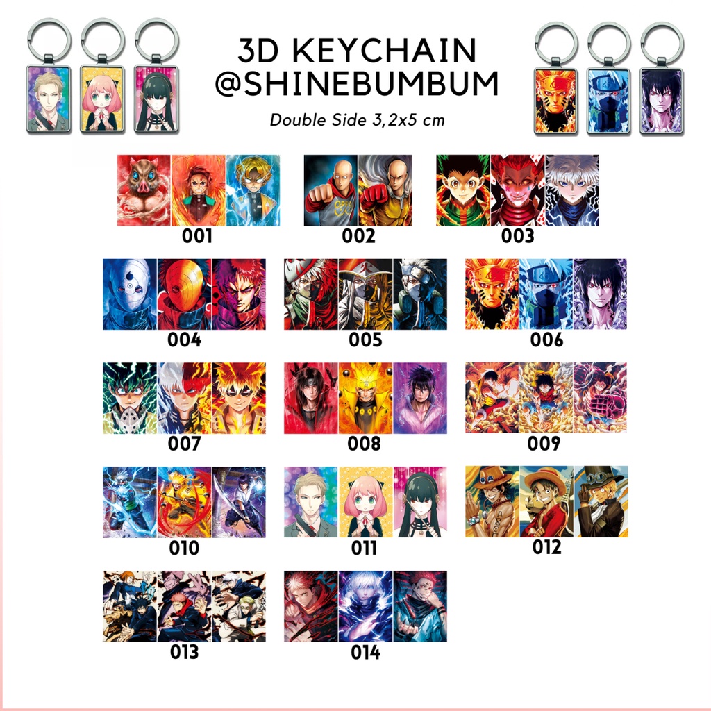 3D Anime Keychain (2 sisi)
