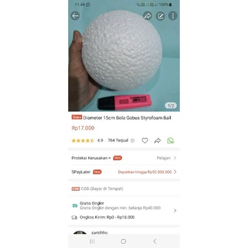 

Diameter 15cm Bola Gabus Styrofoam Ball