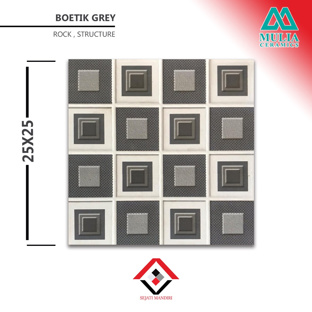 keramik 25x25 - motif abstrak - mulia boetik grey